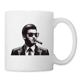 Noir Icon: Suit, Cigar, Shadow - Mug - white - Right