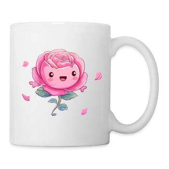 Dessin animé rose câlin - Mug blanc - blanc - Droite