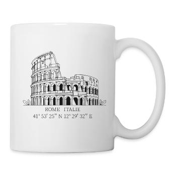 Colosseum of Rome sketch black white - Mug - white - Right