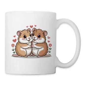 Couple de hamsters pour la Saint-Valentin - Mug blanc - blanc - Droite
