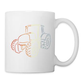 Sketch rétro du tracteur - Mug blanc - blanc - Droite