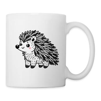 Cute Black and White Porcupine - Mug - white - Right