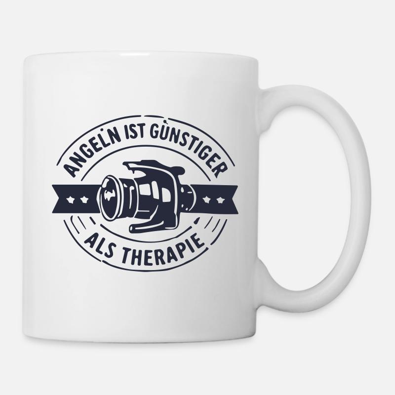 La pêche coûte moins cher que la thérapie - Mug blanc - blanc