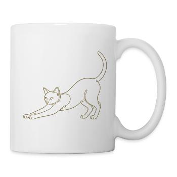 Minimalist Silhouette Cat Cat Hump Stre - Mug - white - Right
