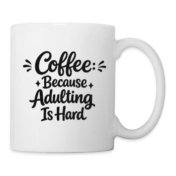 Bureau de la phrase drôle du café - Mug blanc - blanc - Droite