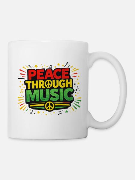 La paix à travers la musique Reggae - Mug blanc - blanc