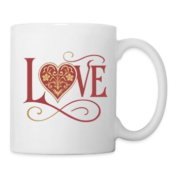 Love - Heart - Valentine's Day - Wedding - Mug - white - Right