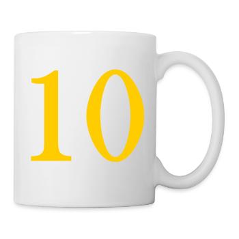 10. 10 YEARS. 10th ANNIVERSARY. 10 YEAR ANNIVERSARY. - Mug - white - Right