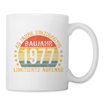 49. Geburtstag Mann Frau 49 Jahre 1977 Geburtstags - Tasse - Weiß - Rechts