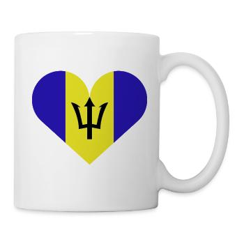 Barbados flag with heart - Mug - white - Right