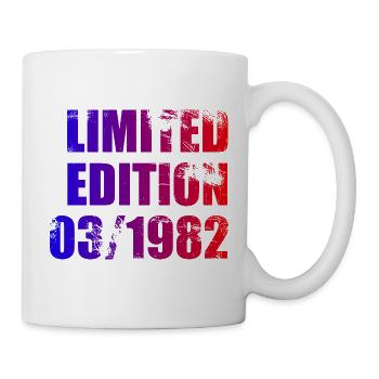 44. Geburtstag Limited Edition 03/1982 - Tasse - Weiß - Rechts