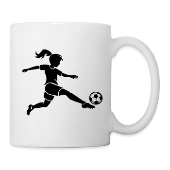 Fussballerin Fussball Silhouette - Tasse - Weiß - Rechts