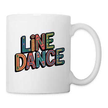 Line Dance Western Schriftzug - Tasse - Weiß - Rechts
