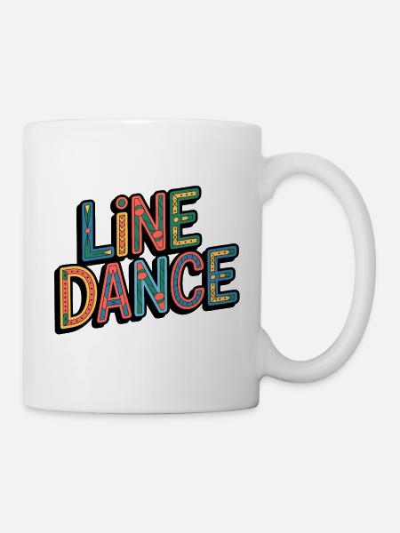 Line Dance Western Schriftzug - Tasse - Weiß