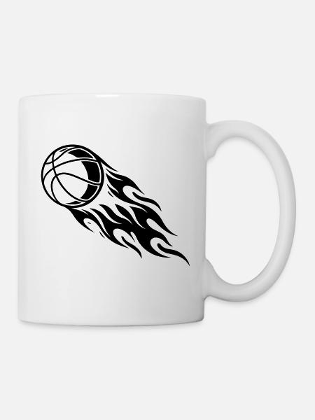 Basketball Feuer - Tasse - Weiß