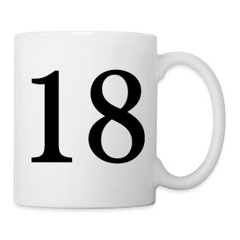 18. 18 ANS. 18e ANNIVERSAIRE. ANNIVERSAIRE 18 ANS. - Mug blanc - blanc - Droite
