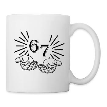 67 Meme Hands, Déclaration Virale Design - Mug blanc - blanc - Droite