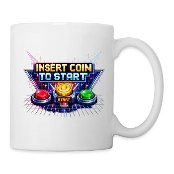 Arcade Start Button Neon Retro - Mug - white - Right