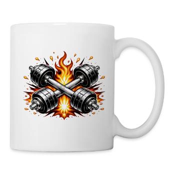 Flammende Hanteln  - Tasse - Weiß - Rechts