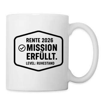 Pension 2026 – Mission accomplished | Level Retirement - Mug - white - Right