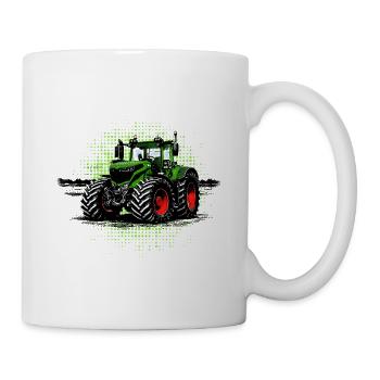 Green Tractor – Halftone Red Rims Tractor Fans - Mug - white - Right