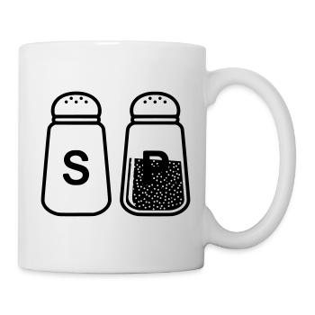 Salz und Pfeffer Streuer Set - Tasse - Weiß - Rechts