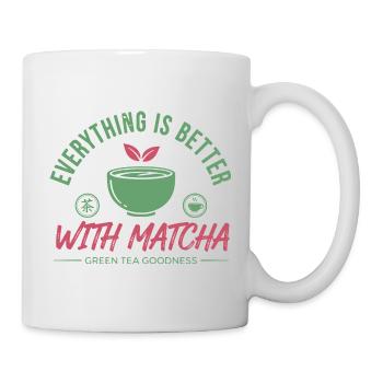 Tout est mieux avec le thé vert matcha - Mug blanc - blanc - Droite
