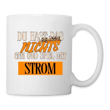 Lustiges Typo Kontrast Retro Poster Spruch - Tasse - Weiß - Rechts
