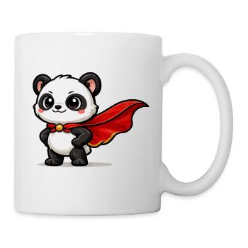 held Panda – Kleiner Superpanda - Tasse - Weiß - Rechts
