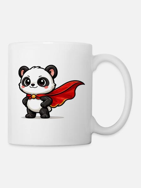 held Panda – Kleiner Superpanda - Tasse - Weiß