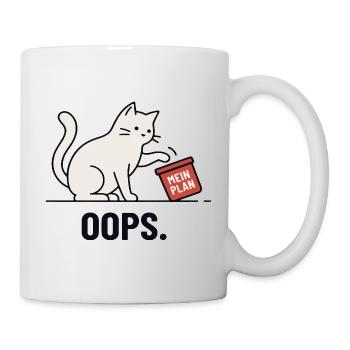 Mon plan... Oups – Chat drôle - Mug blanc - blanc - Droite