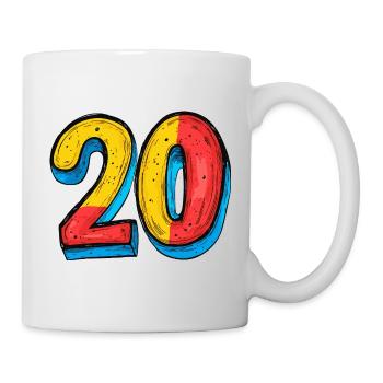 20 Zahl Bunt - Tasse - Weiß - Rechts