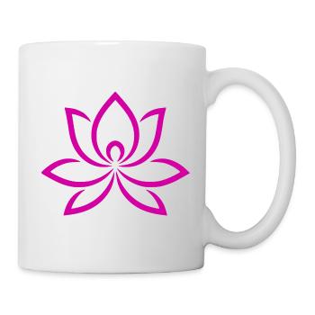 Fließende Lotusblüte in Pink - Tasse - Weiß - Rechts