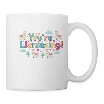 You're Llamazing – Cute Llama & Cacti Design - Mug - white - Right