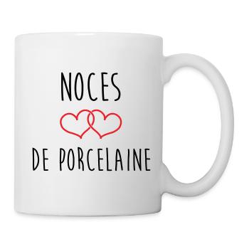 Porzellanhochzeit 20 Jahre Liebe - Tasse - Weiß - Rechts