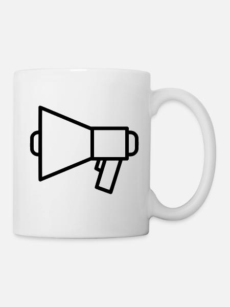 Megafon Lautsprecher Protest - Tasse - Weiß