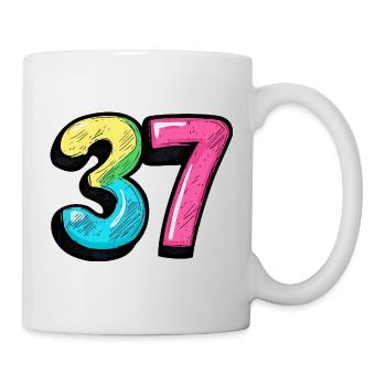 37 Nombre Coloré - Mug blanc - blanc - Droite