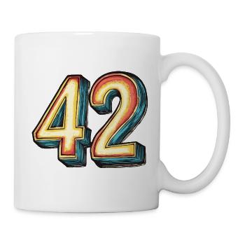 42 Zahl Bunt - Tasse - Weiß - Rechts
