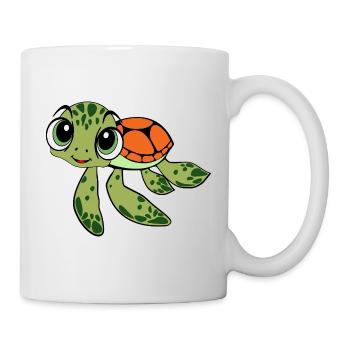 Cheerful Turtle Caricature - Mug - white - Right