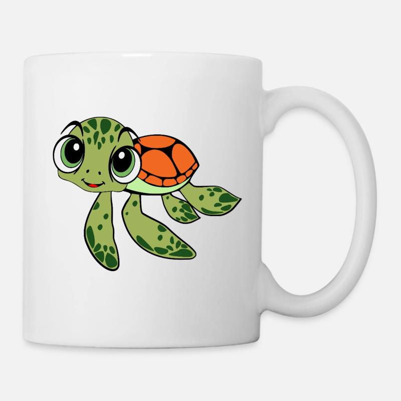 Cheerful Turtle Caricature - Mug - white