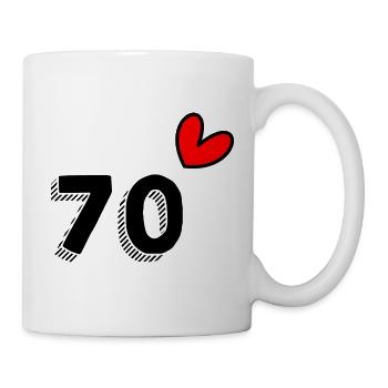 70. 70 YEARS. 70th ANNIVERSARY. 70 YEARS ANNIVERSARY. - Mug - white - Right