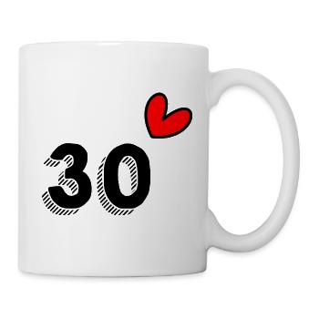 30. 30 YEARS. 30th ANNIVERSARY. 30 YEARS ANNIVERSARY. - Mug - white - Right