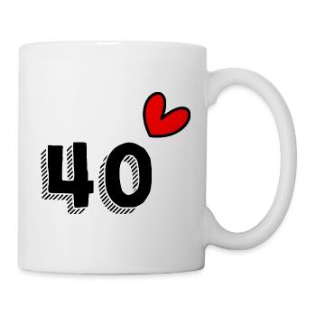40. 40 ANNI. 40° ANNIVERSARIO. 40 ANNI. - Tazza - bianco - Destra