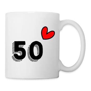 50. 50 YEARS. 50th ANNIVERSARY. 50 YEARS ANNIVERSARY. - Mug - white - Right