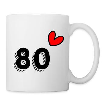 80. 80 JAHRE. 80. JUBILÄUM. 80-JAHRES-JUBILÄUM. - Tasse - Weiß - Rechts