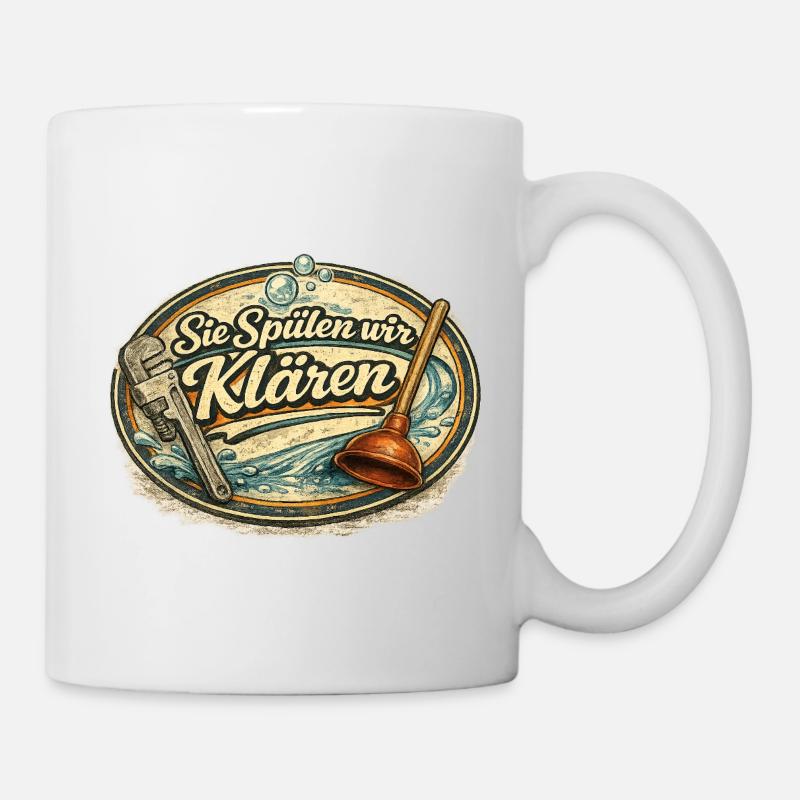 You flush we clear – plumber humor - Mug - white