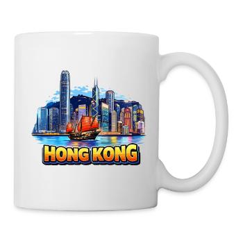 Hong Kong Skyline  - Tasse - Weiß - Rechts