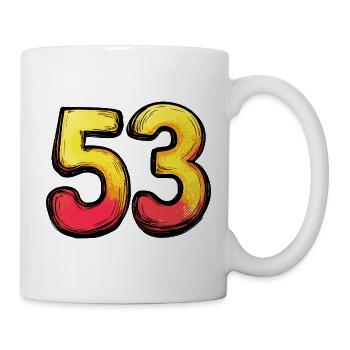 53 Zahl Bunt - Tasse - Weiß - Rechts