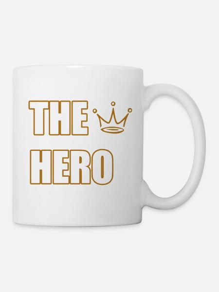 THE HERO – Bold & Powerful Statement Design - Tasse - Weiß