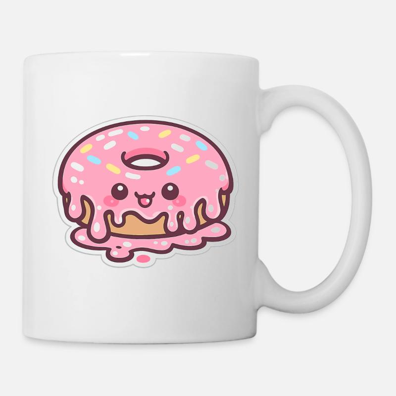 Kawaii Donut mit Zuckerguss - Tasse - Weiß
